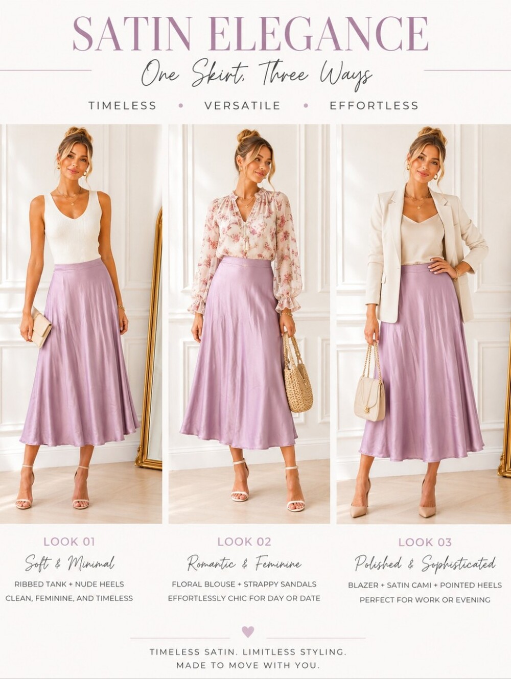NWT Zeagoo Satin Maxi Skirt Size XL Lilac Lavender A-Line Slip Skirt Elegant - Picture 3 of 8